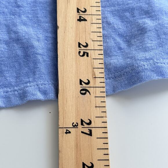 J. Jill Love Linen Top Large Light Blue Button Up Shirt Colorful Coastal - Picture 4 of 7